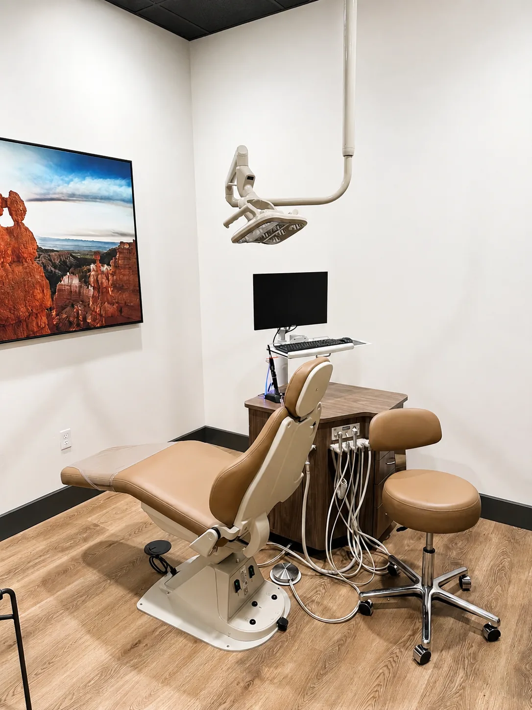 Dental treatment-room workstation integrated at the point of care